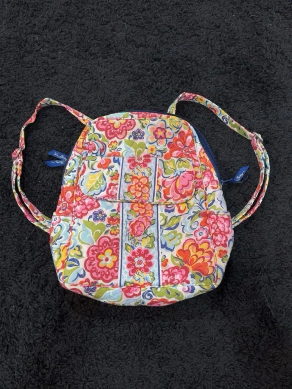 Vera Bradley Floral Quilted Backpack in Pink, Green, Blue, Yellow